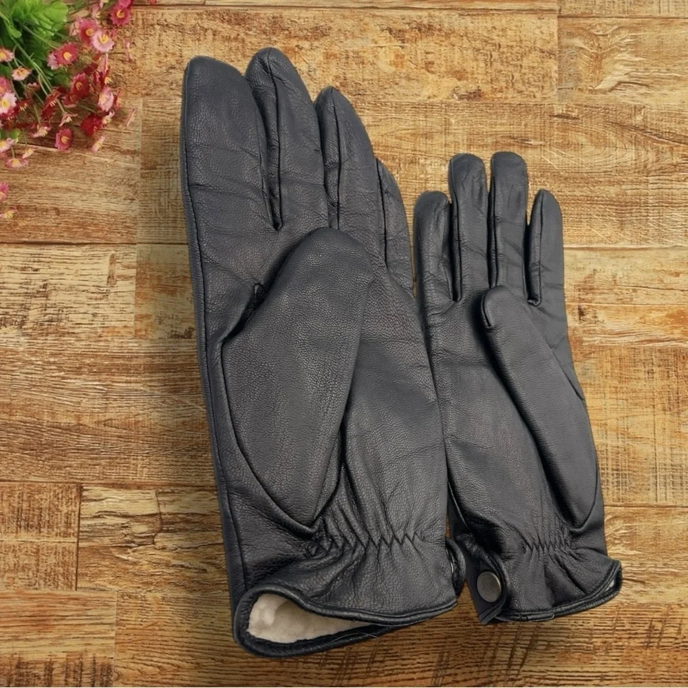 FOWNES Women's Leather Sherpa Lined Gloves Size Large